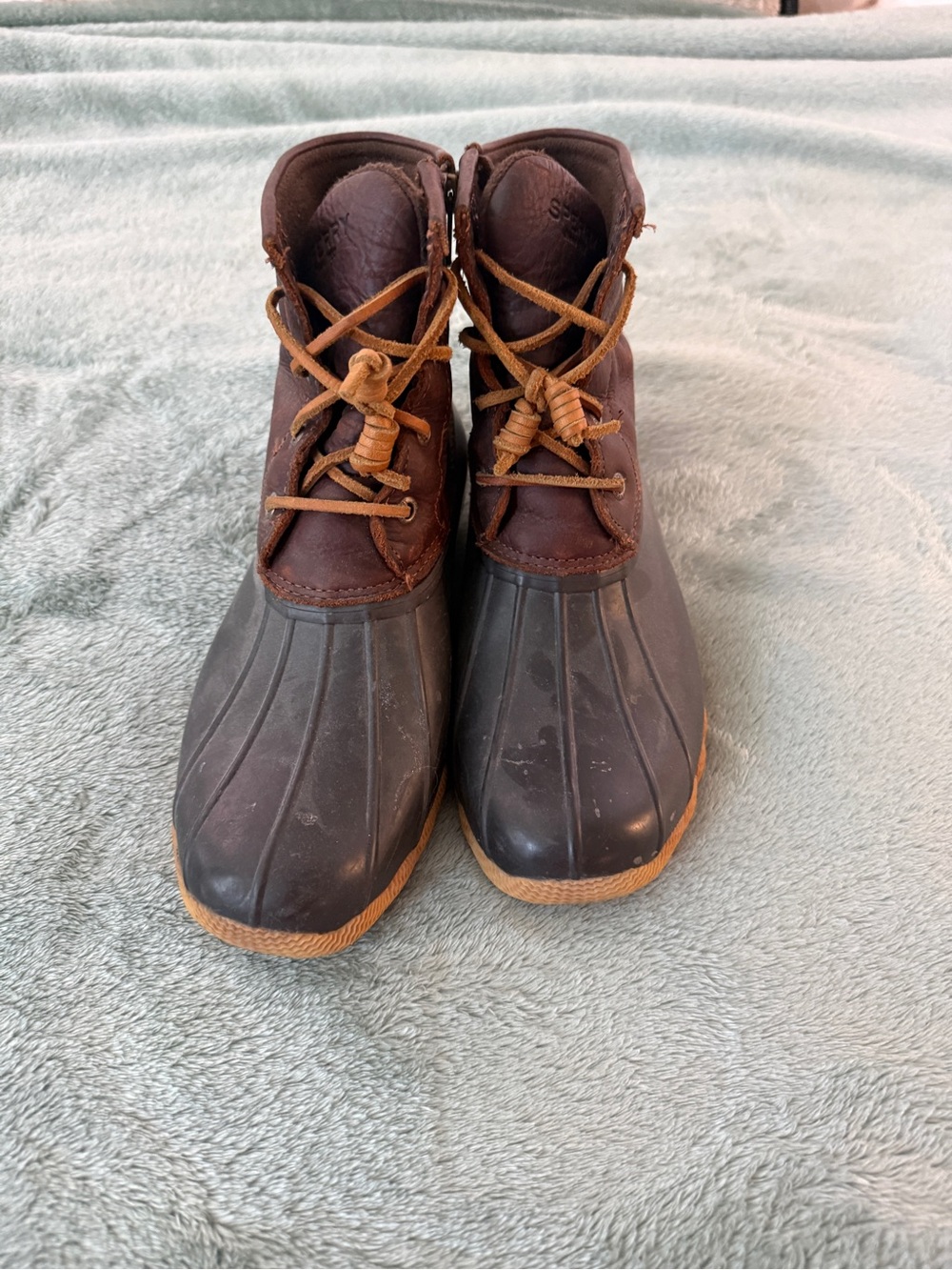 Sperry Brown and Black Duck Boots
